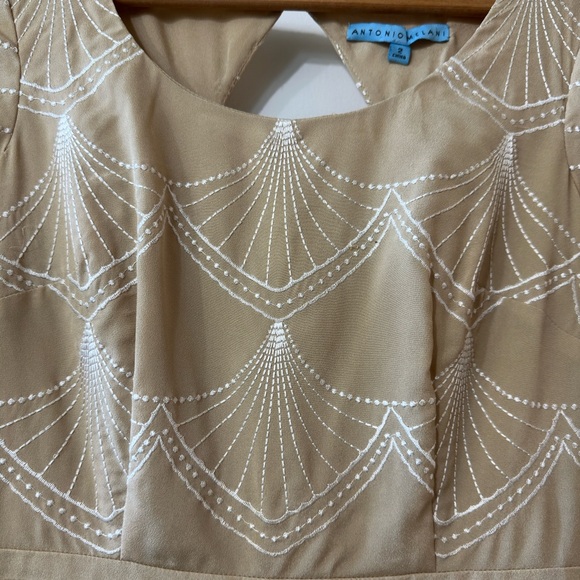 Antonio Melani Classy lined zip dress kaki color excellent preowned sz2 Party - Picture 5 of 16